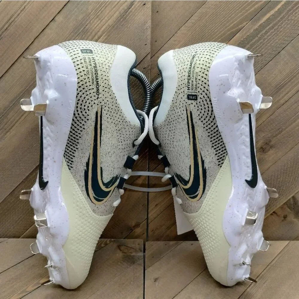 Nike Hyperdiamond 4 Pro MCS Softball Cleats‎ Womens Size 8.5 Beige Green Shoes